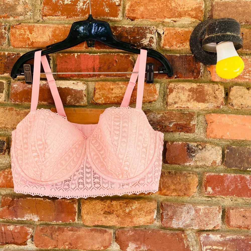 🌸Adore Me. Pink heart lace🌸